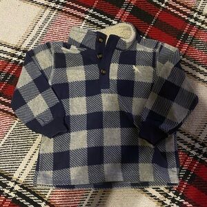 Carters baby toddler boy 18m Buffalo plaid / checker sweater - navy & gray